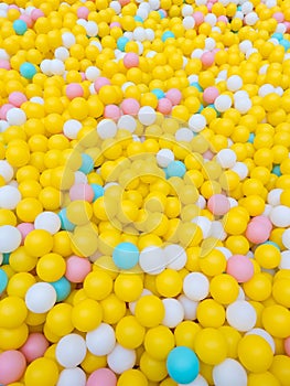 Plastic balls at the children`s playground