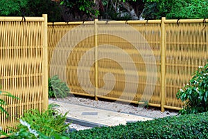Plastic bamboo fence