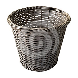 Plastic Basket or Dustbin Empty on Transparent Background - Ai Generated