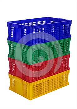 Plastic basket on a white background