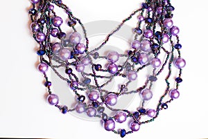 Plastic beads necklace blue