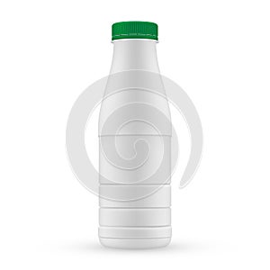 Plastic blank milk bottle with green cap for dairy produ