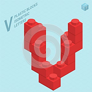 Plastic blocs letter V