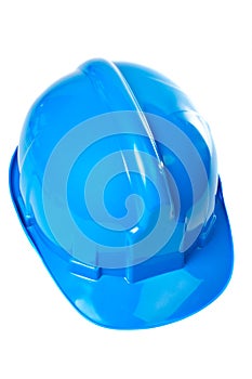 Plastic blue hard hat