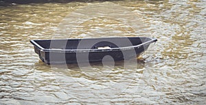 Plastic boat in the river