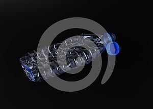 Plastic bottle on black bacgrounds