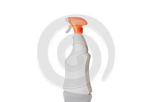 Plastic bottle. Clear water shampoo blank cap isolated on white. Mineral cosmetic soap spray on transparent background.