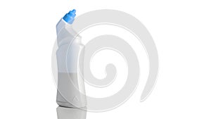 Plastic bottle. Clear water shampoo blank cap isolated on white. Mineral cosmetic soap spray on transparent background.