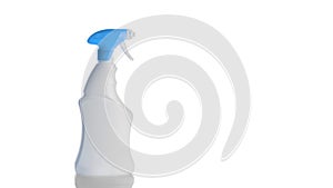 Plastic bottle. Clear water shampoo blank cap isolated on white. Mineral cosmetic soap spray on transparent background.