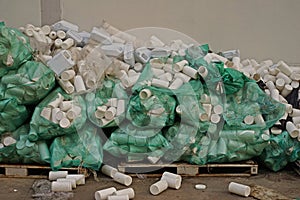 Plastic bottle container improper storage, warehouse management