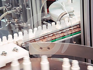 Plastic bottle on the conveyor