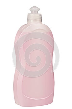 Plastic bottle with detergent. Untitled. Isolated on white background