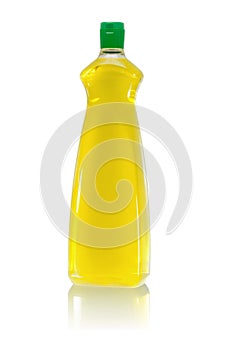 Plastic bottle of dishwashing liquid