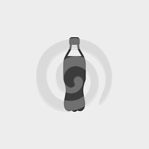 Plastic bottle with drink icon in a flat design in black color. Vector illustration eps10