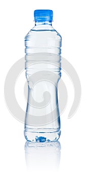 Plastic bottle of drinking water isolated on white
