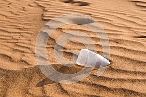 Plastic bottle dumped in the desert