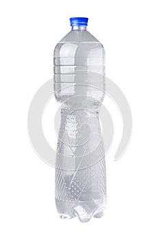 Plastic bottle with fresh, clean water isolated on a white background. Products, packaging, storage. Design