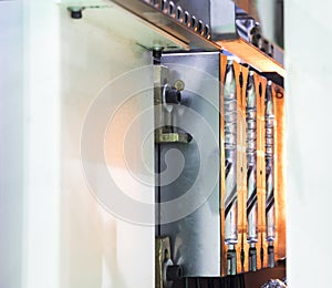 Plastic bottle injection mould set in machine