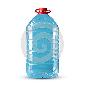 Plastic bottle isolated on a white background. Big bottle. Products, packaging, storage, recycle.