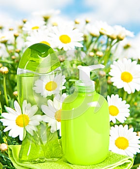 Plastic bottle with liquid soap