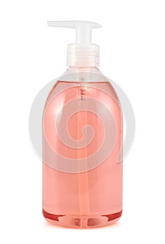 Plastic bottle of liquid soap isolated