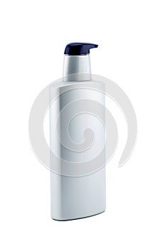 plastic bottle lotion on white background