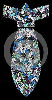 Plastic Bottle Pollution Bomb Tessellation Eco Symbol Mosaic Environmental Disaster Concept - Ecology Damage Danger Emblem Design
