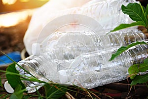 Plastic bottle pollution environment / Recycle waste management