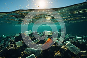 Plastic bottle pollution weakens ocean health, highlighting ecological crisis