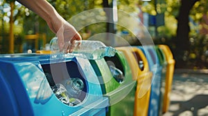 The plastic bottle recycling.AI generated image