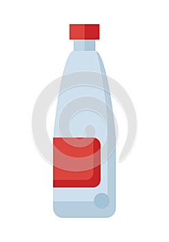 Plastic Bottle with Red Label