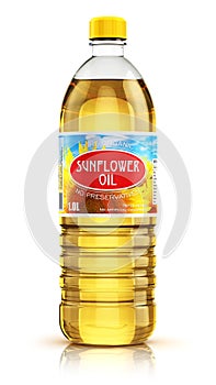 Plastic bottle with sunflower seed oil