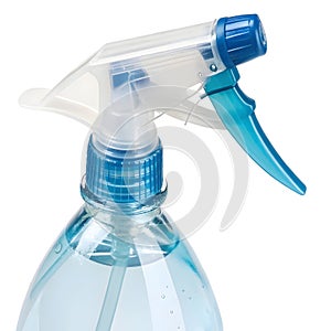 Plastic bottle trigger spray isolated on white background
