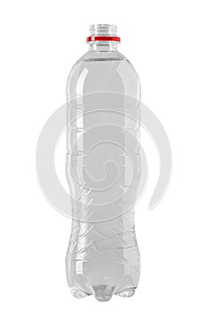 Plastic bottle of water isolated on a white background. Pure mineral water