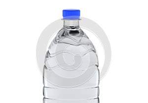 Plastic bottle with water on white background