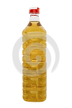 A plastic bottle of Wine vinegar. It is the result of two successive fermentation, alcoholic fermentation and acetic fermentation