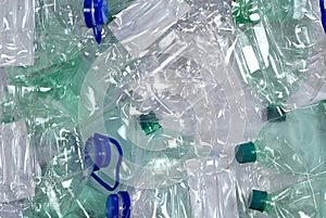 Plastic bottles background