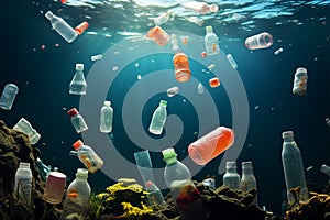 Plastic bottles invade 3D ocean art, highlighting corals plight