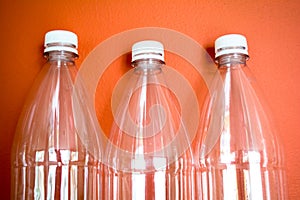Plastic bottles PET, reuse, recycle and stop pollution