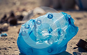 El plastico botellas en el plastico bolsa 