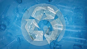 Plastic Bottles For Recycling With Arrows Graphic