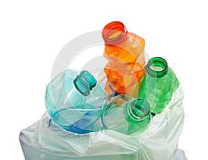 Plastic bottles with sack