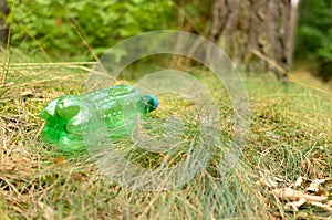 Plastic bottles spoil and pollute the ecological state of nature.