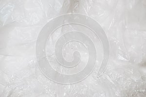 Plastic bottles stack to recycle on white background