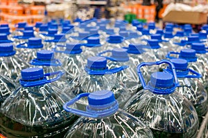 Plastic bottles with water 5 liters
