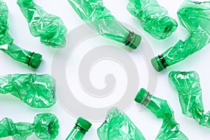 Plastic bottles on white background