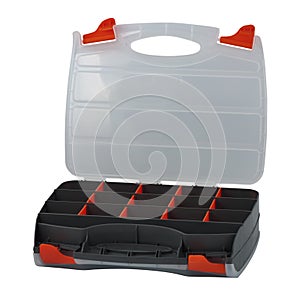 Plastic box for tools, nails and screws