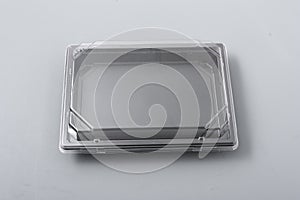 Plastic box with transparent cover for food