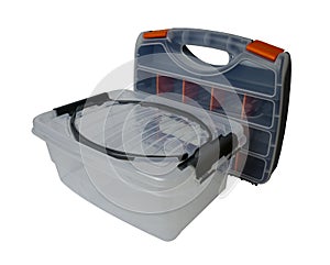 Plastic boxes and containers for storing and carrying tools and various little things