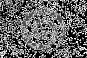 Plastic bristles of a brush, abstract macro background